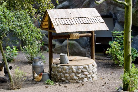 Well water in the rural court yard, taken in Finland