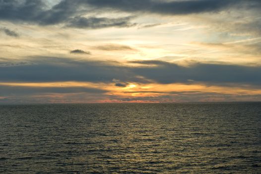 View of sunset over baltic sea, taken near Sweden