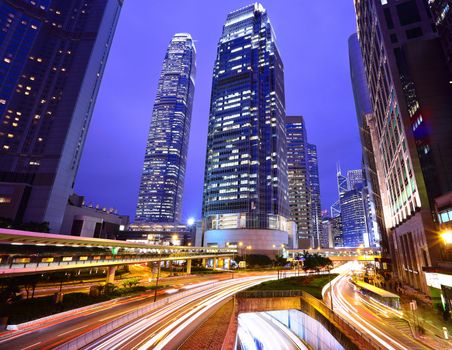 traffic in city at night