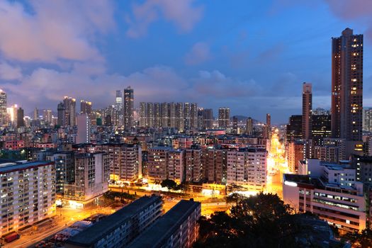 Hong Kong downtown at night