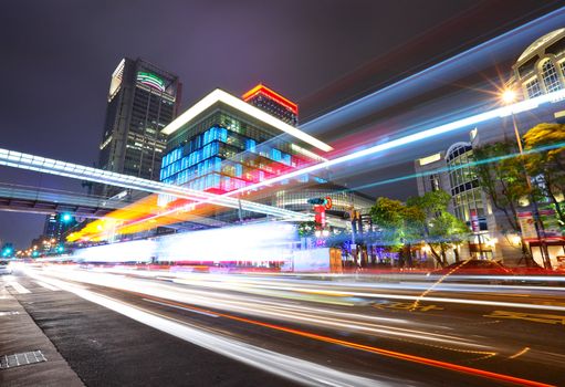 taipei city traffic at night