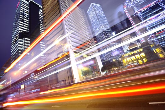 traffic in city at night