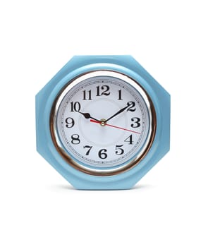 Closeup of nice modern clock isolated on white background with clipping path