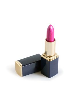 Pink lipstick isolated on white background with clipping path