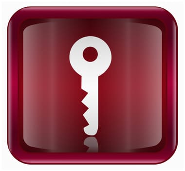 Key icon dark red, isolated on white background