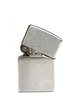 silver zippo lighter isolated on white background