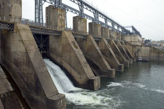 Hydroelectric pumped storage power plant on Dniester river, near Dubasari, Moldova.