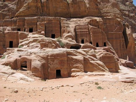 Ruins of Necropolis, Petra, Jordan, Middle east