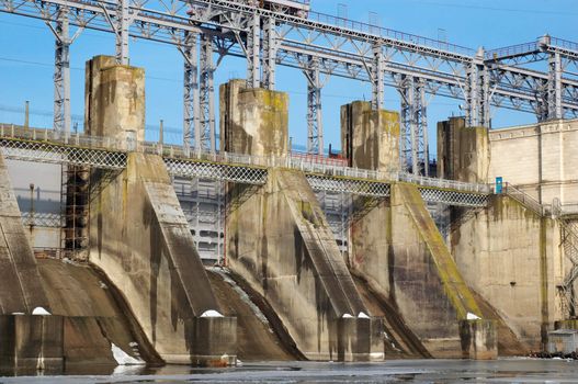 Hydroelectric pumped storage power plant on Dniester river, near Dubasari, Moldova.