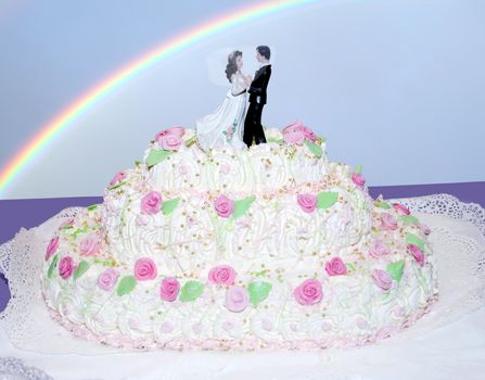 Wedding pie for an entertainment of visitors