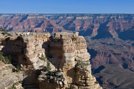 Grand Canyon at west rim with people 