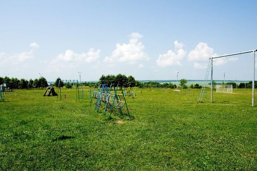 Athletic field in children's country camp