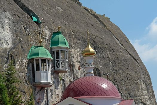 Chapel of an orthodox monastery in mountain to Crimea                              