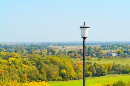 street lantern on a background of the blue sky