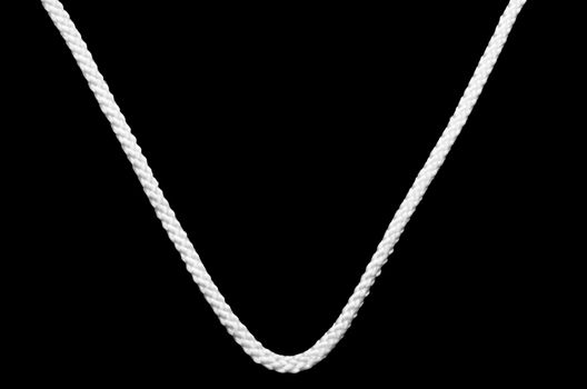 The letter "V" from a linen cord