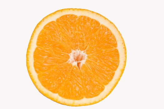 Half of juicy orange on a white background