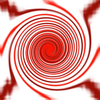 Abstract red twirl on white background