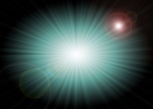 Abstract starburst background with artificial lens flares