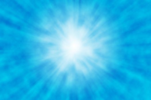 Blue abstract background with rays of light