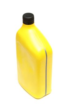 An isolated shot of a quart of automobile oil.