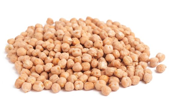 Bunch of chickpeas isolated on white background