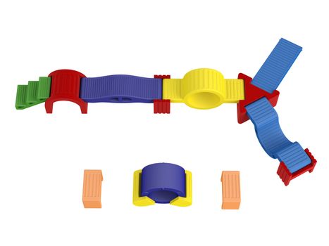 Colorful toy blocks isolated on white background