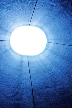 Abstract blue light in buildings
