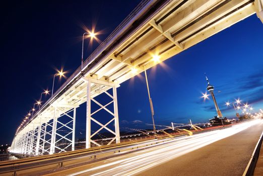 highway under the bridge in macau 