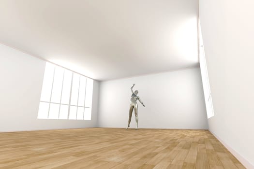3D rendered Illustration. Abstract, dancing woman.