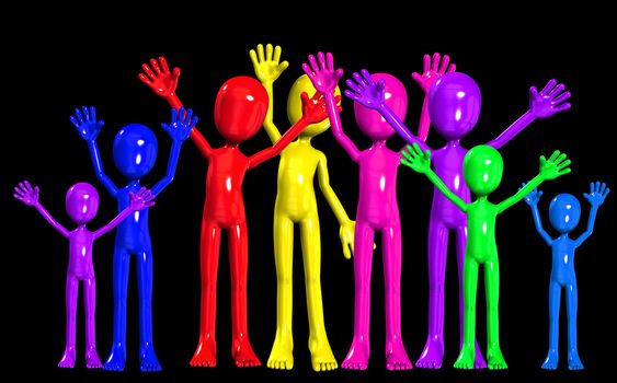 Concept image showing a diverse crowed partying.
 
