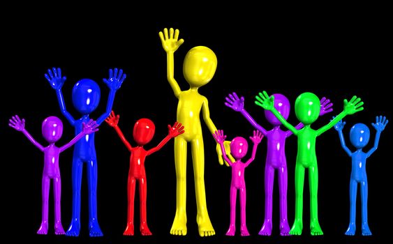 Concept image showing a diverse crowed partying.
 
