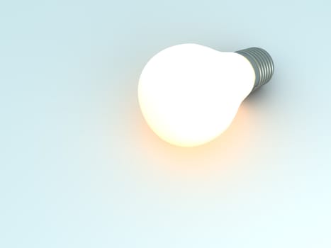 A glowing light bulb. 3D rendered Illustration. 