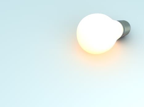 A glowing light bulb. 3D rendered Illustration. 