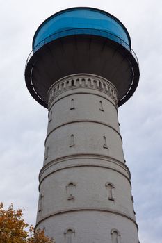 Historic water reservoir brick tower landmark still in use.