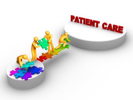 team work for patient care (clipping path included)