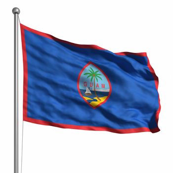 Flag of Guam. Rendered with fabric texture (visible at 100%). Clipping path included.