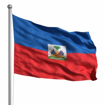 Flag of the Haiti. Rendered with fabric texture (visible at 100%). Clipping path included.