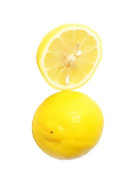 Lemon on the white background 