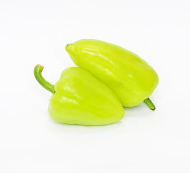 Green pepper on white background
