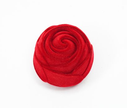 Red small box in the manner of roses for expensive gifts and decorations 