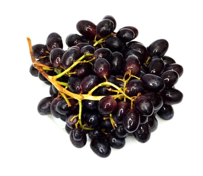 Bunch of black grapes isolated on white background 