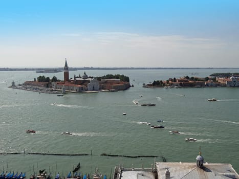 aerial view from Campanile's tower on St Mark square