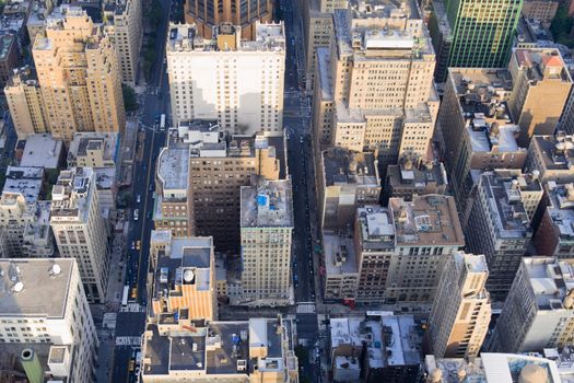 Aerial view of the buildings of manhattan.