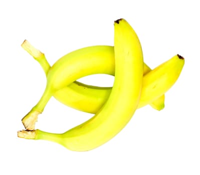 tree bananas isolated on white 