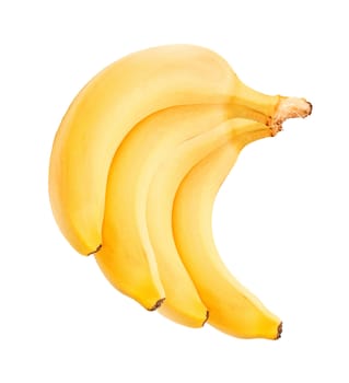 Four fresh bananas on white background
