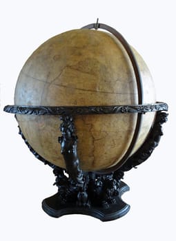 vintage globe on white background