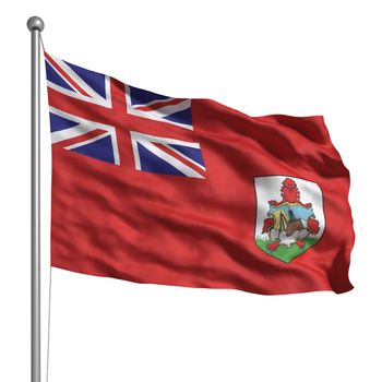 Bermuda flag. Rendered with fabric texture (visible at 100%). Clipping path included.