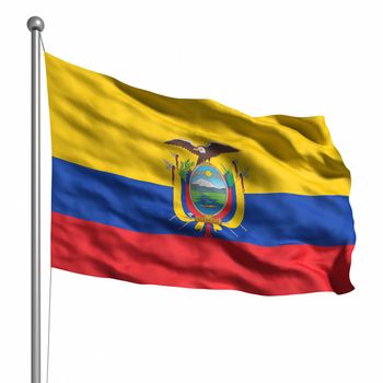 Flag of Ecuador. Rendered with fabric texture (visible at 100%). Clipping path included.