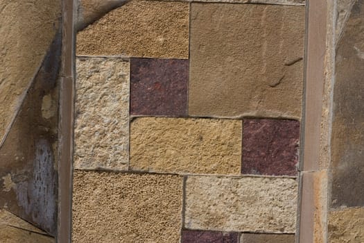 Unshaped stone wall pattern,wall made of rocks 