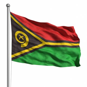Flag of Vanuatu. Rendered with fabric texture (visible at 100%). Clipping path included.